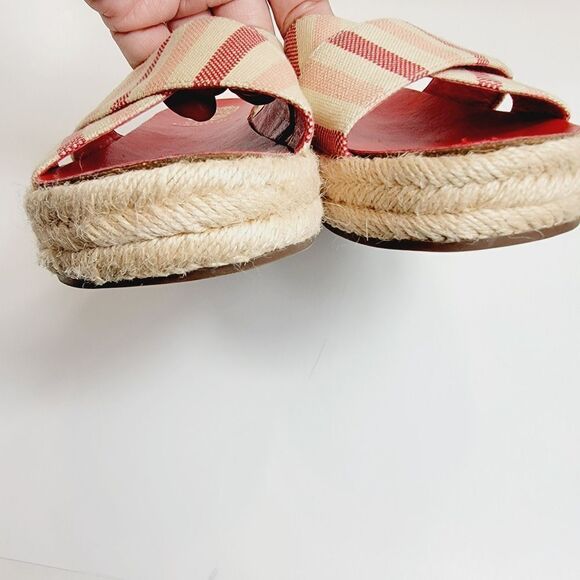 Vince Camuto Carran Linen Stripe Platform Sandal Size 7.5 - Picture 5 of 11